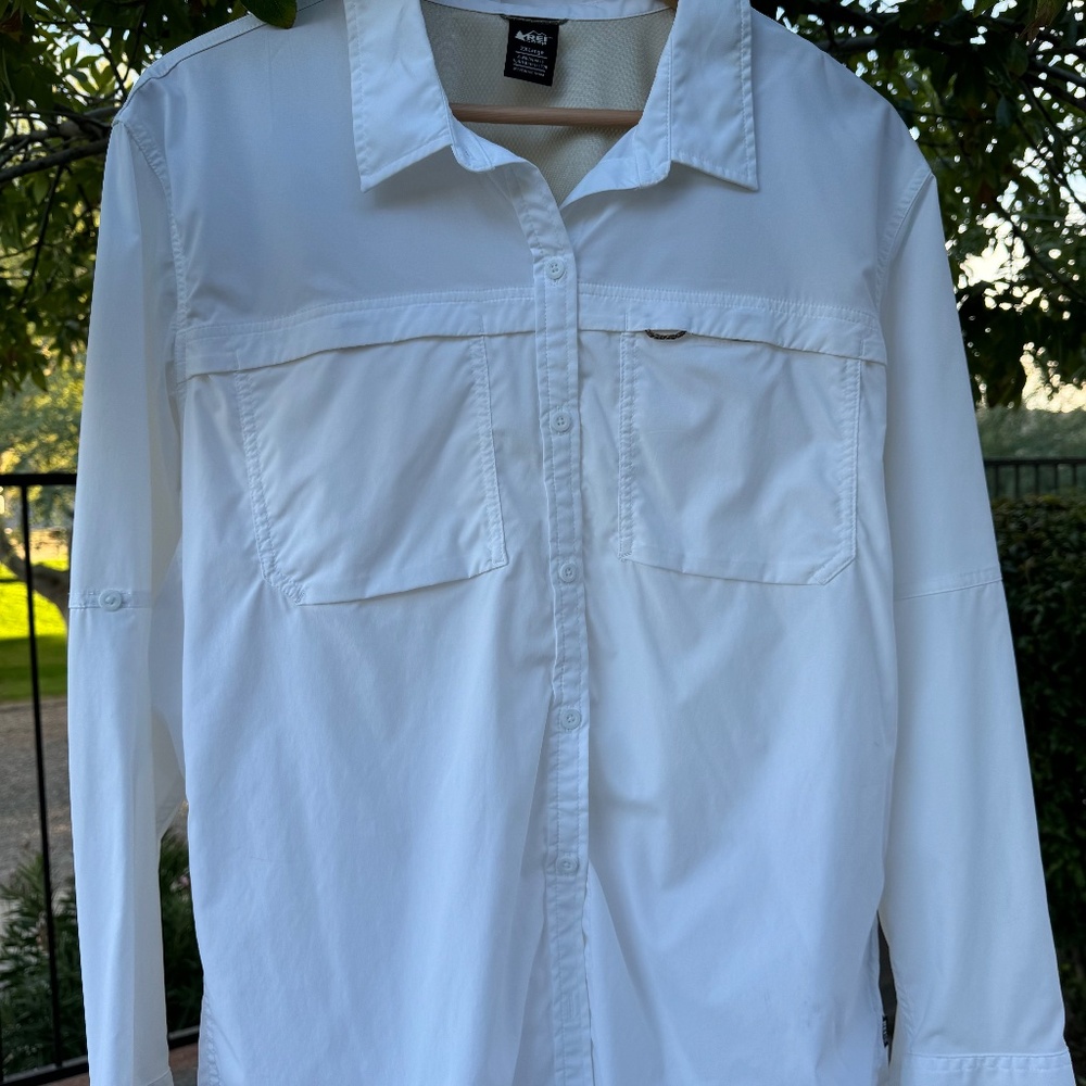 REI TRAVEL WHITE TRAVEL SHIRT 2XL